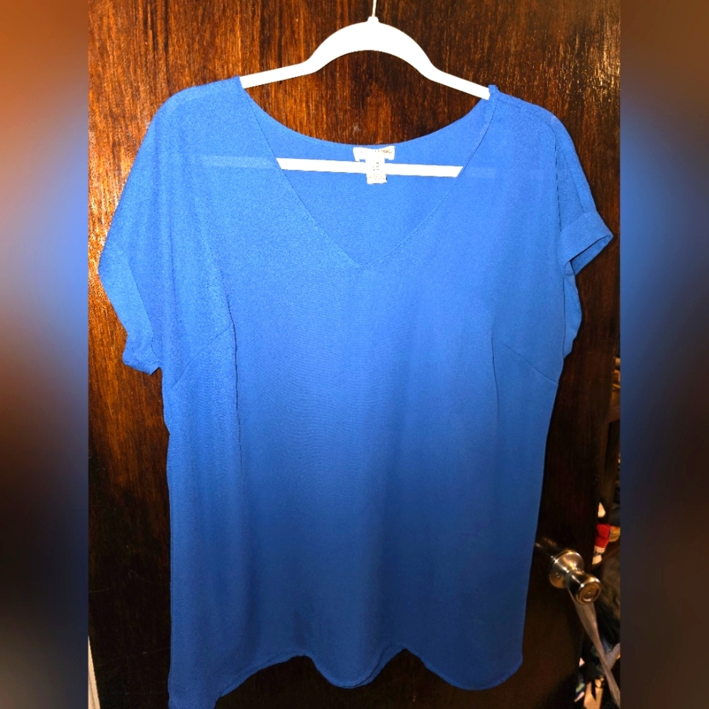 Women's Maternity Blouse - Blue - Motherhood Maternity - Medium